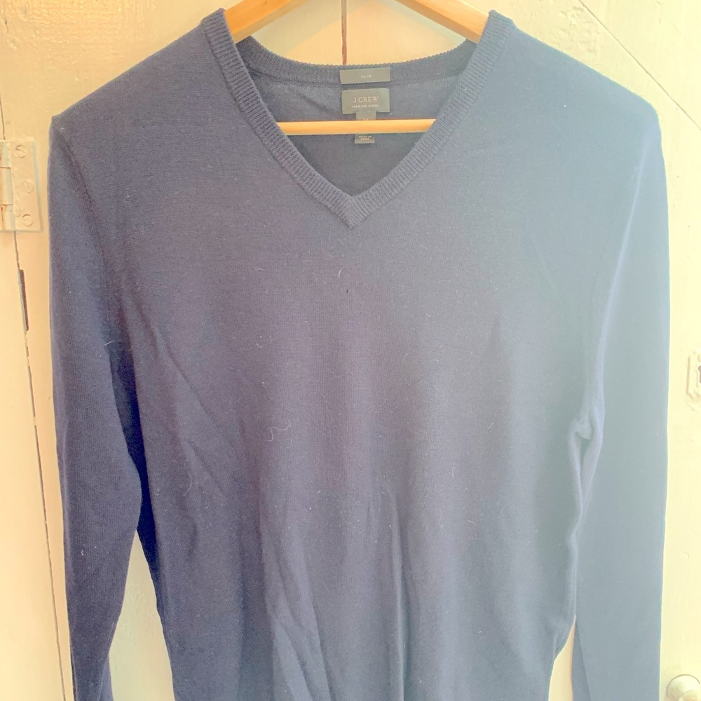 J Crew Navy Vneck Sweater